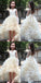 V-Ausschnitt hallo niedrige elfenbeinerne Blumenmädchenkleider, süße preiswerte Ballettröckchenkleider, FG014